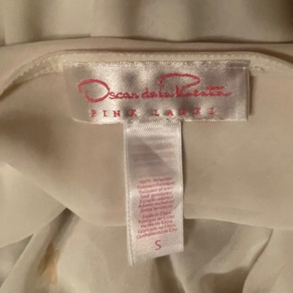 Vintage Oscar de la Renta Pink Label Cream Slip Dress Size Small - Picture 7 of 7